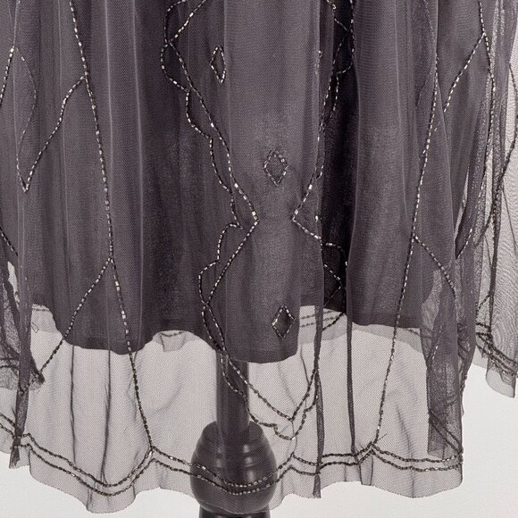 Abercrombie Fitch Babydoll Dress Womens Size‎ L Embellished Layered Beaded Fairy - Picture 7 of 8